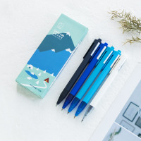 色彩研究所彩色中性笔五只装按动水笔0.5mm可替换水性笔子走珠笔糖果色不漏墨磨砂笔杆文具