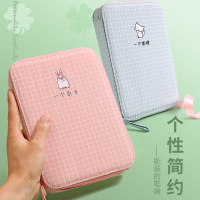 韩国帆布笔袋简约铅笔盒大容量多功能文具盒女ipad包手账工具包卡通简约笔袋大容量小清新创意收纳包盐系森系