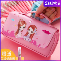 大容量笔袋 简约女小清新可爱文具袋文具盒创意铅笔盒初中生网红ins日系女生小学生创意手拎铅笔收纳袋潮