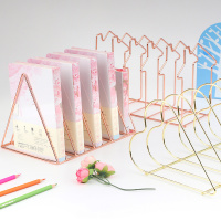 北欧创意文件架文件夹收纳盒资料架子多层办公用品大全桌面桌上立式书架文件框筐栏金属铁质艺ins简约置物架