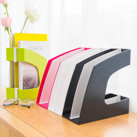 彩色文件栏文件架资料架办公室桌面文件夹收纳盒架子框筐学生用品小清新书桌整理创意书立架书靠书档文具