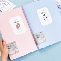 孕检资料文件夹 A4透明插页袋30页产检资料收纳册报告单收纳袋孕妇体检单宝宝b超单便携档案册怀孕记录册