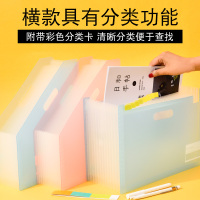 立式票据风琴文件夹风琴包竖式A4试卷收纳袋学生多层插页收纳盒塑料手提卷子试卷收纳袋大容量