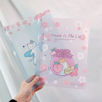 韩国可爱卡通透明旋转抽杆夹学生书夹子试卷夹档案文件夹a4拉杆夹