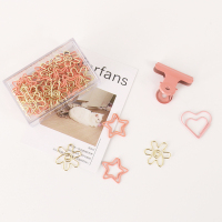 仿金太阳花花朵曲别针粉色星星回形针文件纸张装订别针书签装饰