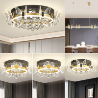 辛羽轻奢客厅灯简约现代水晶灯主卧灯家用吸顶灯餐厅灯2021新款灯具套餐