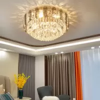 辛羽轻奢现代简约LED吸顶灯轻奢客厅水晶灯别墅酒店大厅LED水晶吸顶灯
