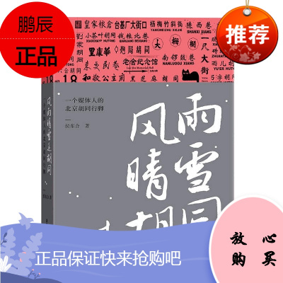 正版书籍 风雨晴雪走胡同一个媒体人的北京胡同行脚侯东合北京千条胡同的履历砖塔胡同南锣鼓巷白纸坊胡同