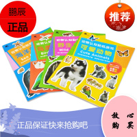 宝宝启蒙认知贴纸书全4册 3-4-5-6岁专注力训练益智游戏儿童认识动物形状海洋鸟类形状 幼小衔接双