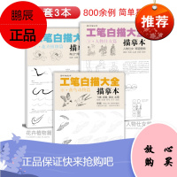 中国画工笔花鸟画白描画稿线稿底稿入门教材描摹临摹画册本 零基础自学荷花牡丹花卉山水人物动物仕女图宋画