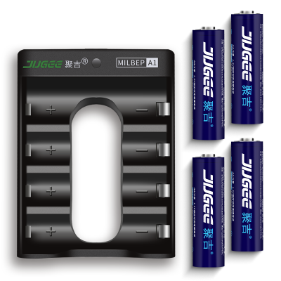 聚吉充电电池5号1.5V锂电池恒压快充大容量通用四节套装聚吉话筒玩具