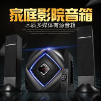 F7家用电脑音响台式机客厅多媒体电视音箱低音炮超重低音有源有线木质影响喇叭 黑色【内置蓝牙】