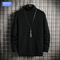 秋冬季日系个性简约高领毛衣男潮牌宽松大码针织衫韩版潮流打底衫