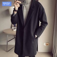 2020新款呢大衣男士中长款英伦风过膝帅气风衣胖子大码秋冬季外套