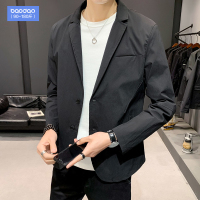 V领休闲西装男士潮牌西服休闲制服外套潮流秋冬季百搭帅气上衣服