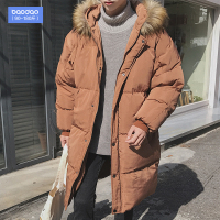 冬季大毛领棉衣男士潮牌ins中长款棉服韩版潮流百搭加厚棉袄外套