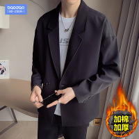 开衫英伦风西装外套男秋冬潮牌宽松大码加厚休闲潮流西服百搭上衣