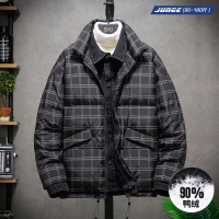 2020年新款轻便羽绒服男短款加厚保暖潮牌格子潮潮流帅气韩版ins
