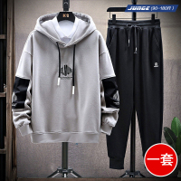 2020秋季卫衣套装男连帽字母刺绣运动服装卫裤两件套韩版潮流