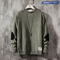 圆领毛衣男韩版潮流ins冬季大码胖子套头针织衫百搭宽松休闲外套