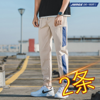 夏秋季新款束脚休闲裤男九分裤系带韩版潮流帅气运动工装修身百搭
