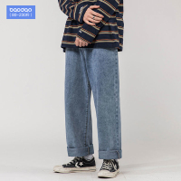日系秋冬款长裤牛仔裤男士潮牌加大码老爹裤宽松直筒韩版潮流裤子