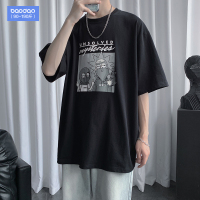 港风潮牌男士夏季短袖T恤加肥加大码胖子宽松潮流ins五分半袖体恤