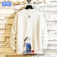 男士春秋季卡通印花韩版潮流宽松卫衣秋冬款加肥大码胖子ins外套