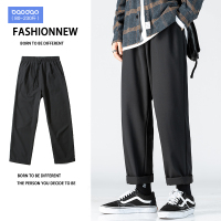 秋冬坠感裤子男潮流百搭西裤胖子加肥大码休闲长裤直筒宽松西装裤