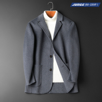 秋冬季新款双面呢大衣男士中长款西服西装羊毛毛呢呢子外套双面绒