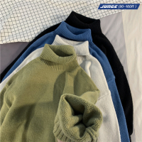 秋冬季新款纯色高领毛衣男打底衫薄款针织衫韩版修身潮流港风清新