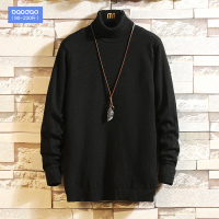 秋冬季日系高领毛衣男打底衫宽松慵懒胖子大码韩版潮流加厚针织衫