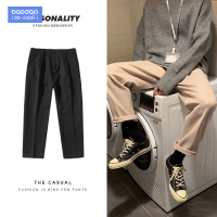 秋冬季男士韩版潮流宽松毛呢直筒西装裤休闲裤加肥加大胖子长裤子