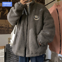 秋冬季绣花羊羔绒棉衣男潮牌宽松加厚情侣装棉服2020新款棉袄外套