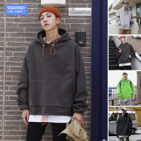 秋季抽绳装饰卫衣男潮ins连帽胖子加肥加大码衣服港风秋冬款外套