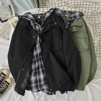 秋装拼两件外套男士潮牌大码宽松加厚夹克秋冬季休闲百搭工装上衣