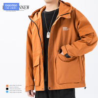 简约工装外套男潮牌大码机能连帽夹克春秋冬季日系宽松百搭冲锋衣