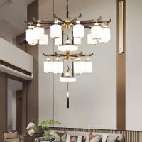 觅物新中式客厅吊灯别墅复式中国风餐厅书房卧室酒店复式挑高大吊灯