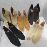 切尔西靴男英伦短靴男百搭尖头马丁靴潮韩版潮SLP真软皮靴男高帮