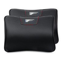 敬平汽车头枕护颈枕一对皮记忆棉宝马奥迪奔驰大众车用座椅车载靠枕 雷克萨斯运动标[对装] 平