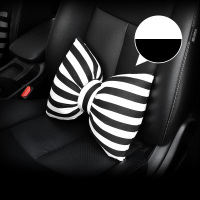 敬平汽车头枕靠枕四季可爱创意布艺颈椎枕车用头枕车内车载腰靠护颈枕 [四季款]黑白条纹头枕一个 平