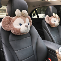 敬平汽车头枕护颈枕车内卡通可爱达菲熊车载座椅颈椎枕头一对车用靠枕 雪莉玫头枕(一对装) 平