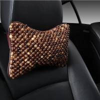 敬平汽车夏季靠枕护颈枕头车用座椅颈椎枕菩提子内饰用品四季木珠头枕 D03菩提子头枕1个 平