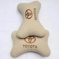 敬平丰田新锐志凯美瑞卡罗拉雷凌RAV4专用汽车头枕护颈靠枕车标专用枕 丰田头枕(毛绒1对) 平