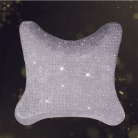 敬平泰国乳胶汽车头枕护颈枕车用靠枕腰靠奔驰非记忆棉乳胶车载头颈枕 D款灰色璀璨版(单个) 平