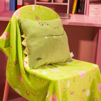 敬平抱枕被子两用办公室多功能汽车内靠垫三合一折叠午休午睡毯子 鳄鱼 抱枕40cm左右(毯子1.5X1.7米) 平