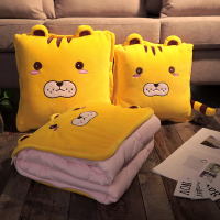 敬平可爱抱枕被子两用睡觉午睡小被子枕头汽车折叠办公室靠枕靠垫 老虎HL 小号40X40厘米(被子展开1×1. 平