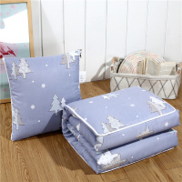 敬平折叠汽车抱枕被子两用车载靠垫办公室靠背午睡空调被沙发靠枕头被 挪威森林 40*40展开105*150 平