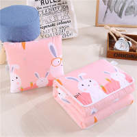 敬平抱枕被子两用办公室午睡枕多功能枕头被折叠毯汽车靠垫靠枕空调被 幸福小兔 抱枕:40x40cm 被子:105x 平