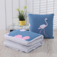 敬平抱枕被子两用办公室午睡枕靠枕沙发床头枕被折叠毯汽车靠垫空调被 火烈鸟 中号 [约1.5斤]合起[40×40C 平